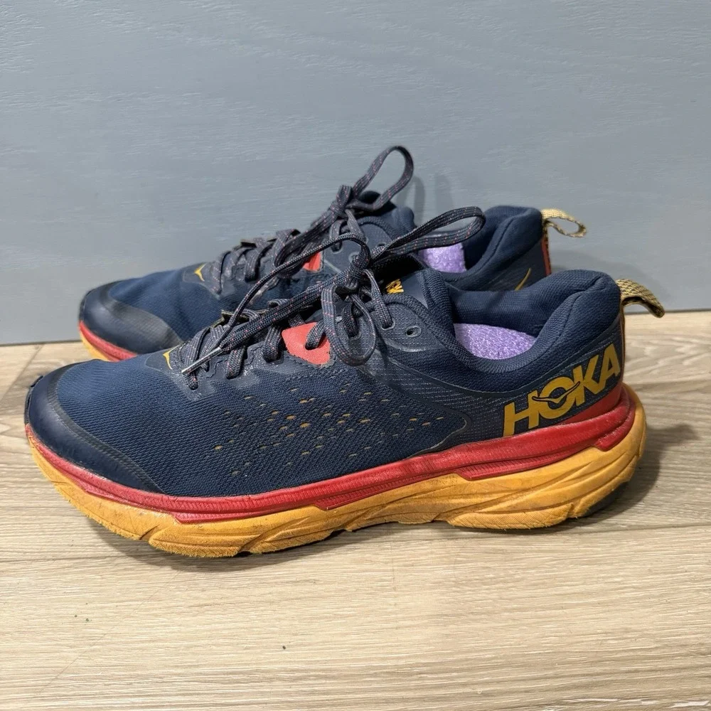 Hoka One One Challenger ATR 6 Men's Trail Running Shoes Size 10.5 D Blue Orange
